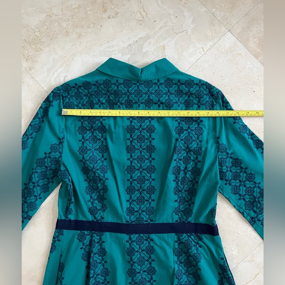 Draper James Green with Navy Ribbon & Embroidery Dress - Picture 10 of 11